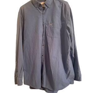 Lacoste Men's Blue Collared Classic Fit Long Sleeve Buttons Down Shirt Size 44